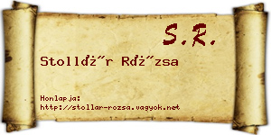 Stollár Rózsa névjegykártya